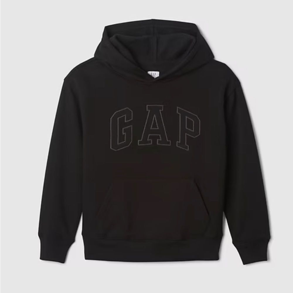 GAP Kids Black on black logo Hoodie size 2y